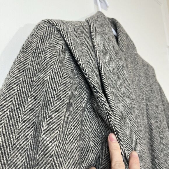 VTG 80S 90S Herman Kay Women's Herringbone Wool Coat Sz 10 Jacket - Picture 7 of 9